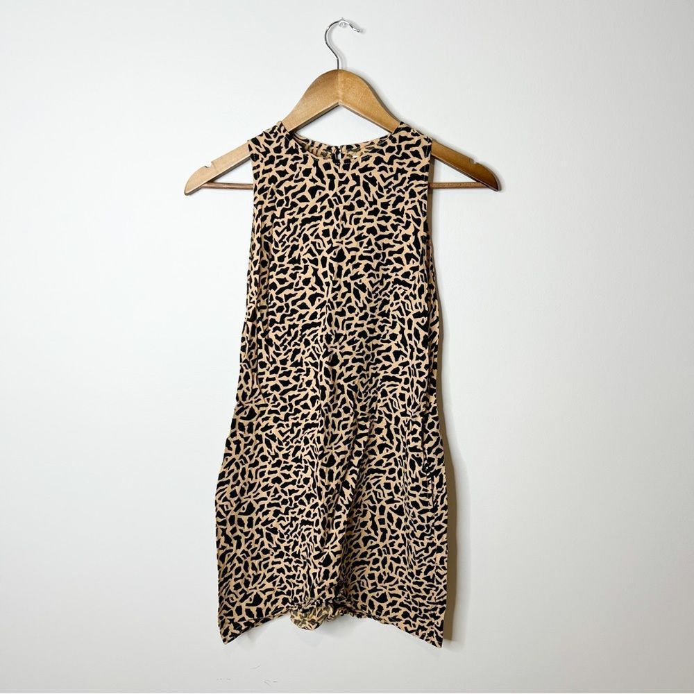 Beginning Boutique Tan Geometric Print Dress